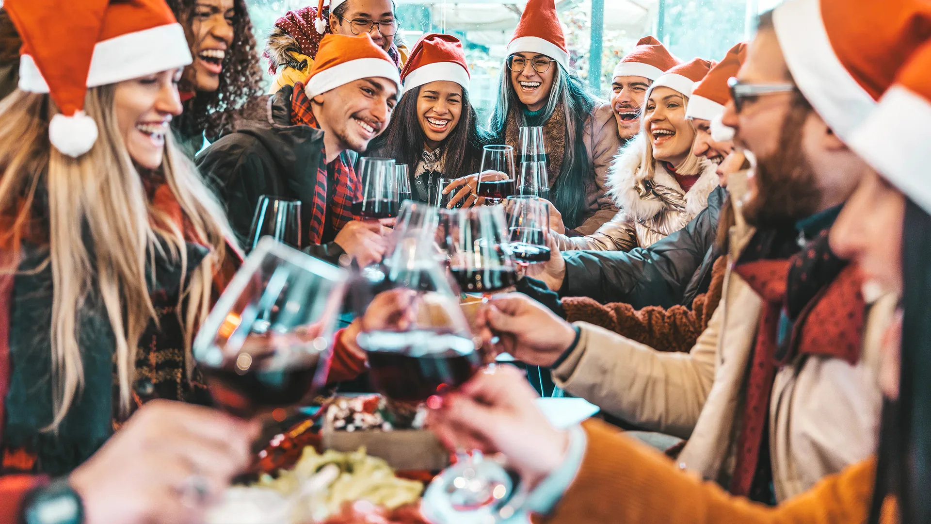 A full table of celebration on Christmas Day.