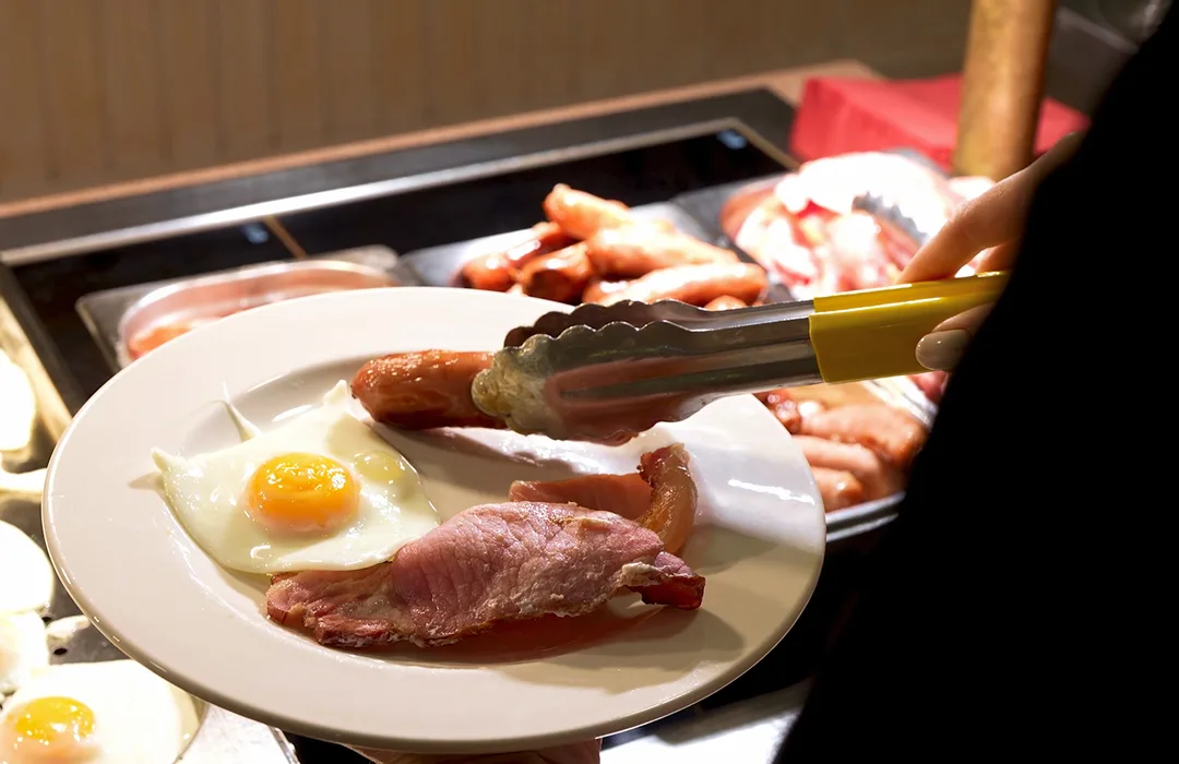 A freshly cooked breakfast buffet at Arden Hotel Restaurant. 