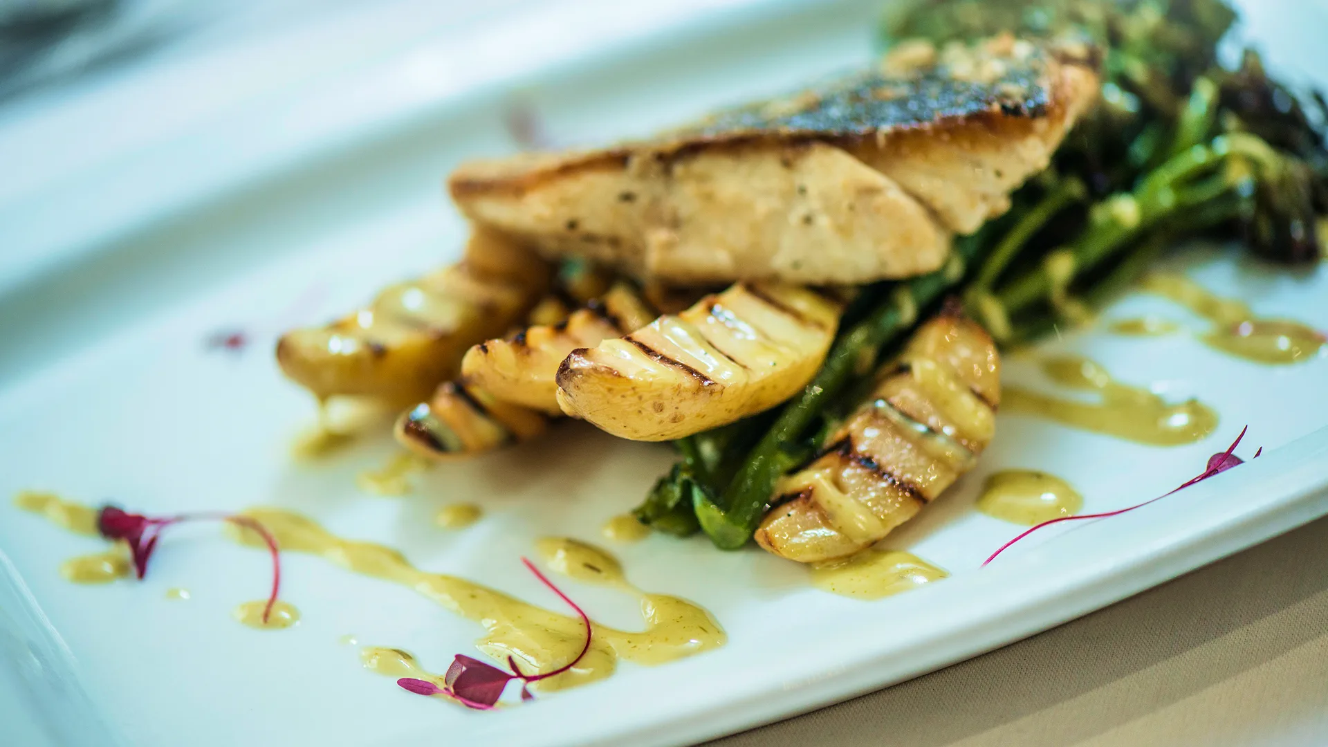 Fresh fish and greens served at the Arden Hotel Restaurant. 
