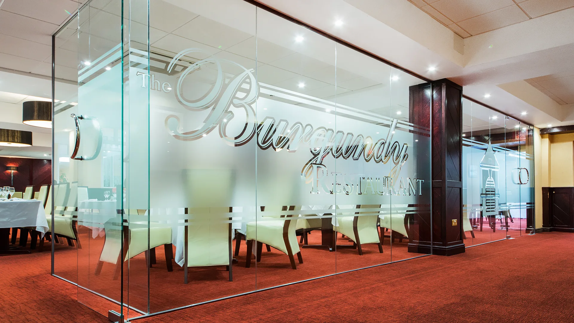The entrance to the Arden Hotel Restaurant, also known as the Burgundy Restaurant.