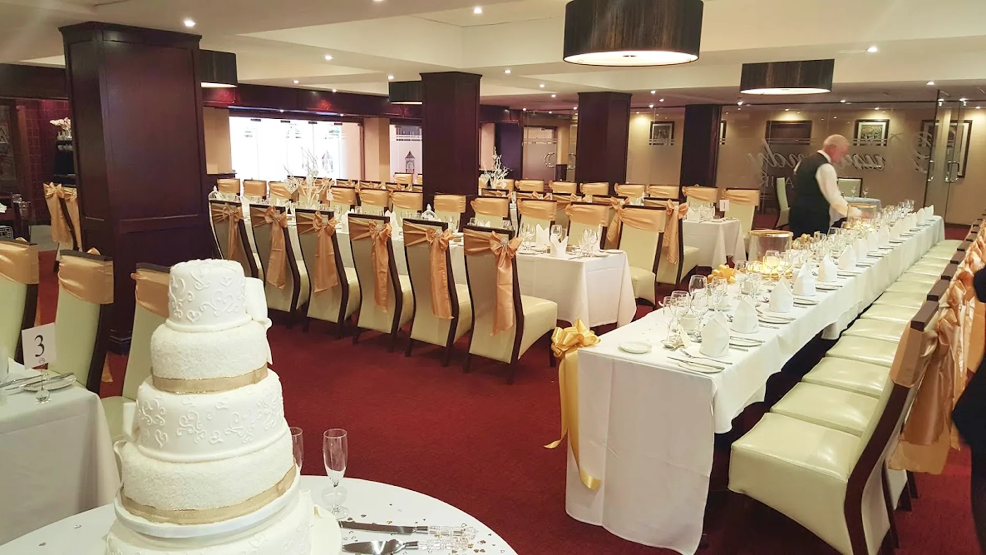 The Arden Hotel Restaurant transformed into a wedding reception venue.