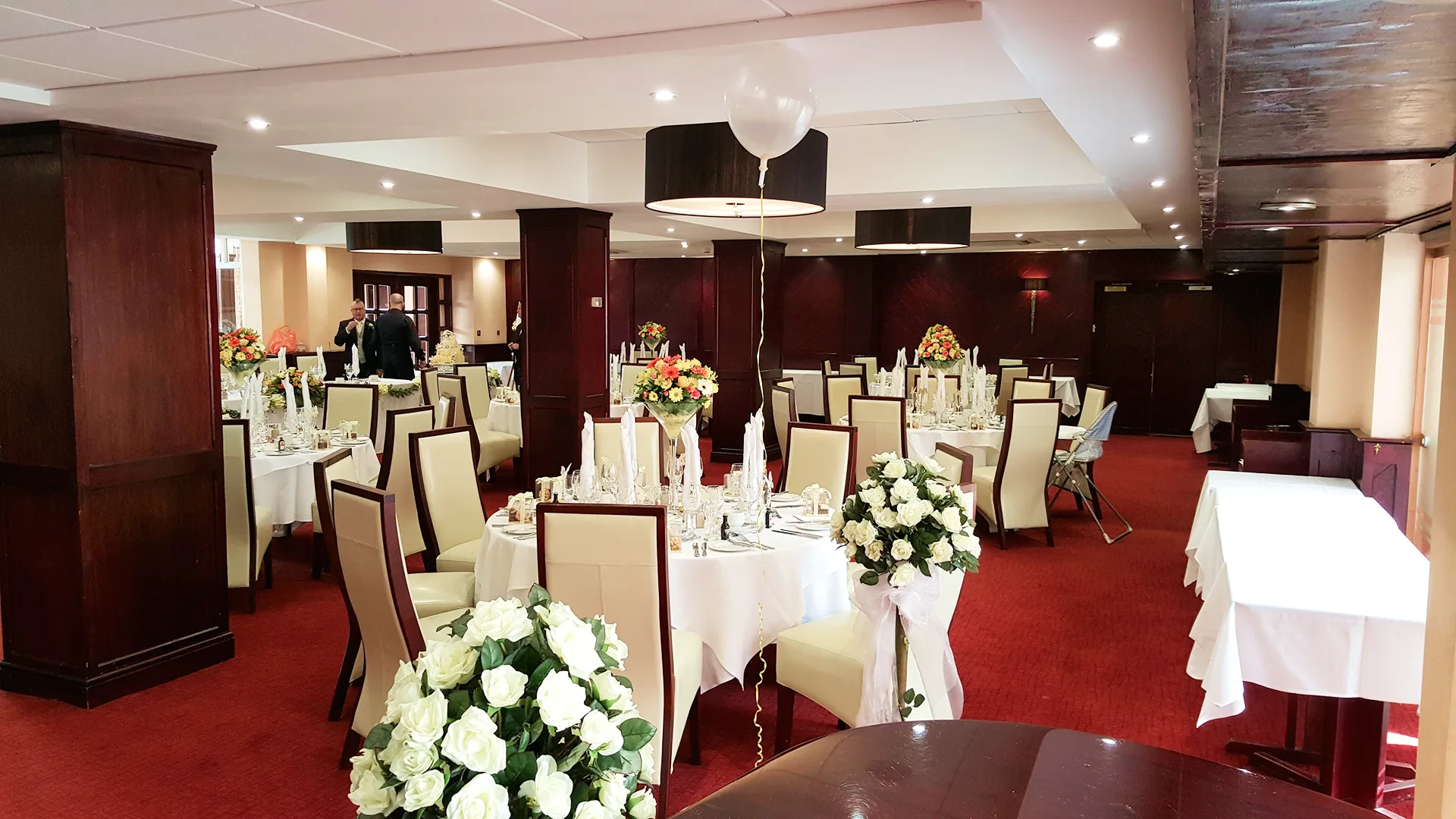 One of our wedding venue spaces, all set up for a celebration.
