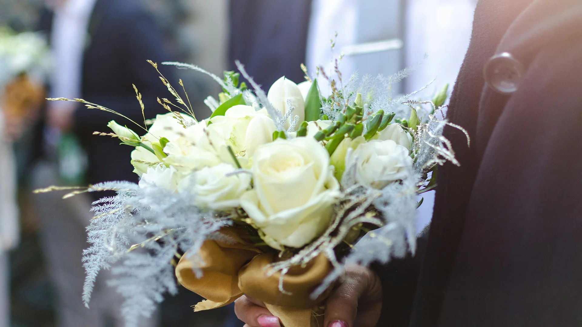 A picturesque bouquet held at a wedding – perhaps at our wedding venue in Solihull.